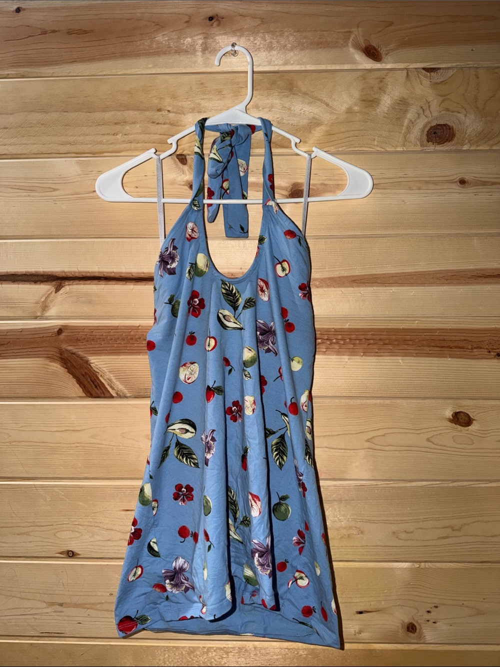 Blue Floral Halter Tank